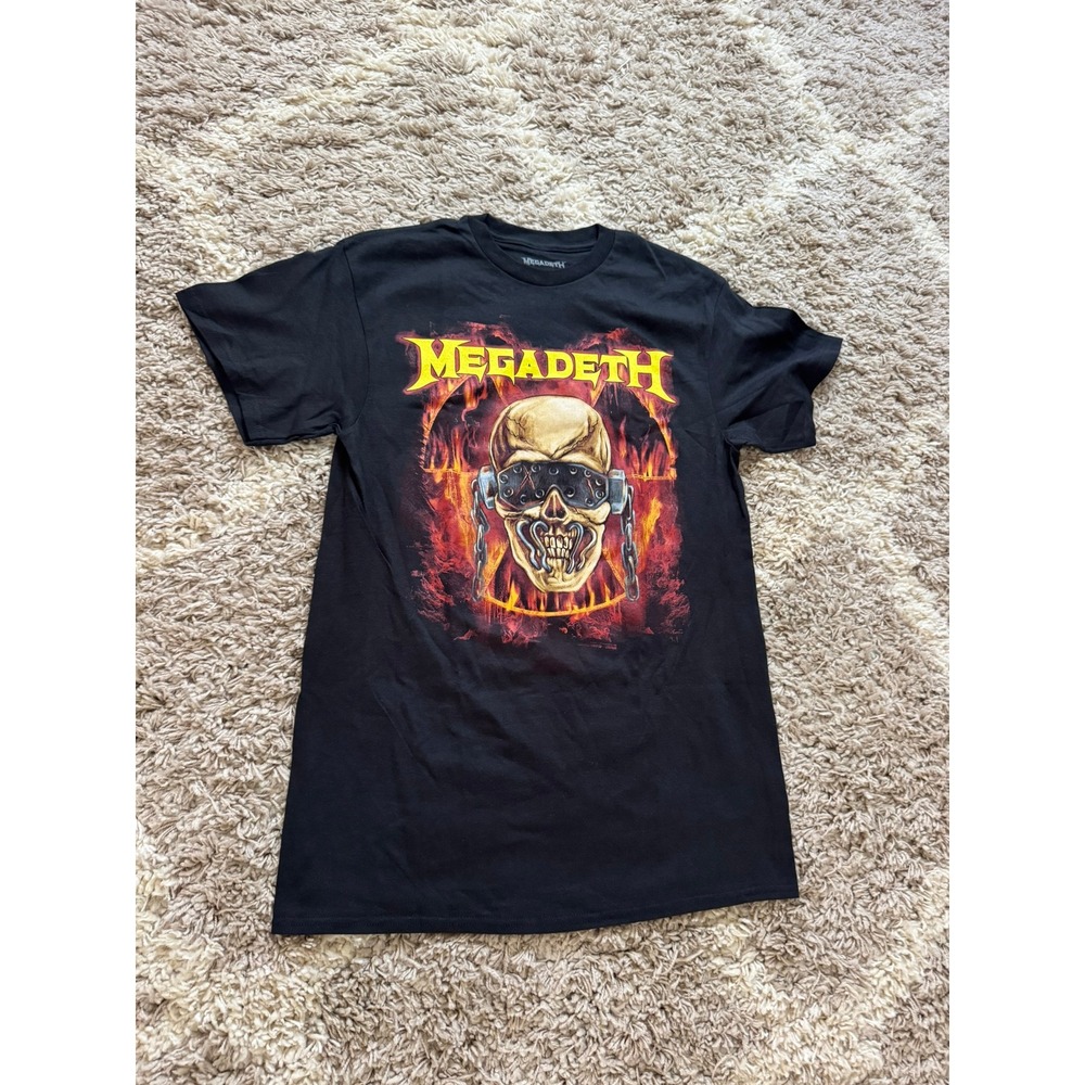 Megadeth‎ Crush The World Tour 2023 T-Shirt Black Mens Medium Rattlehead Skull